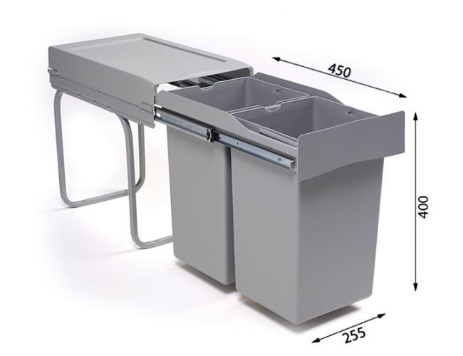 ALBIO 20 2x14L-es beépíthető hulladéktároló ALVEUS