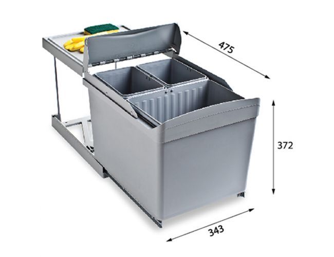 ALBIO 30 1x16 és 2x7,5l-es beépíthető hulladéktároló ALVEUS