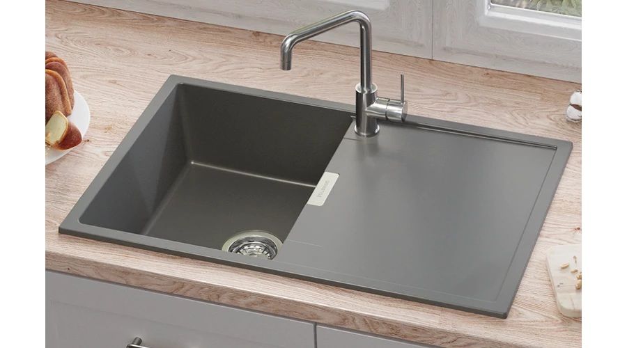 FRAME 1B 1D 780x500 gránit mosogató Titánszürke GK SINK